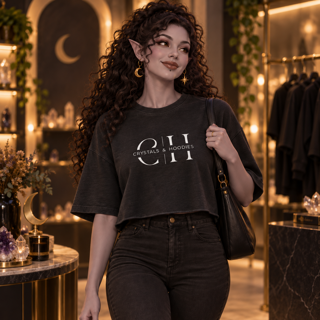 Logo Women’s garment dye cropped tee