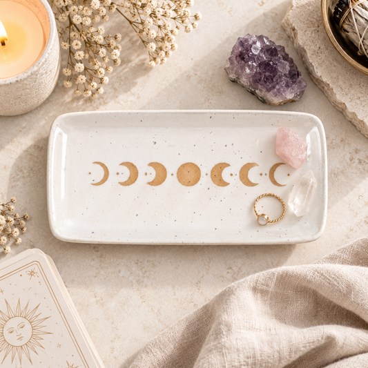 17cm Moon Phase Ceramic Trinket Tray